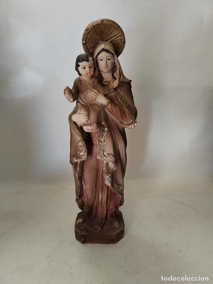 Antig&uuml;edades: virgen con ni&ntilde;o resina - Foto 4