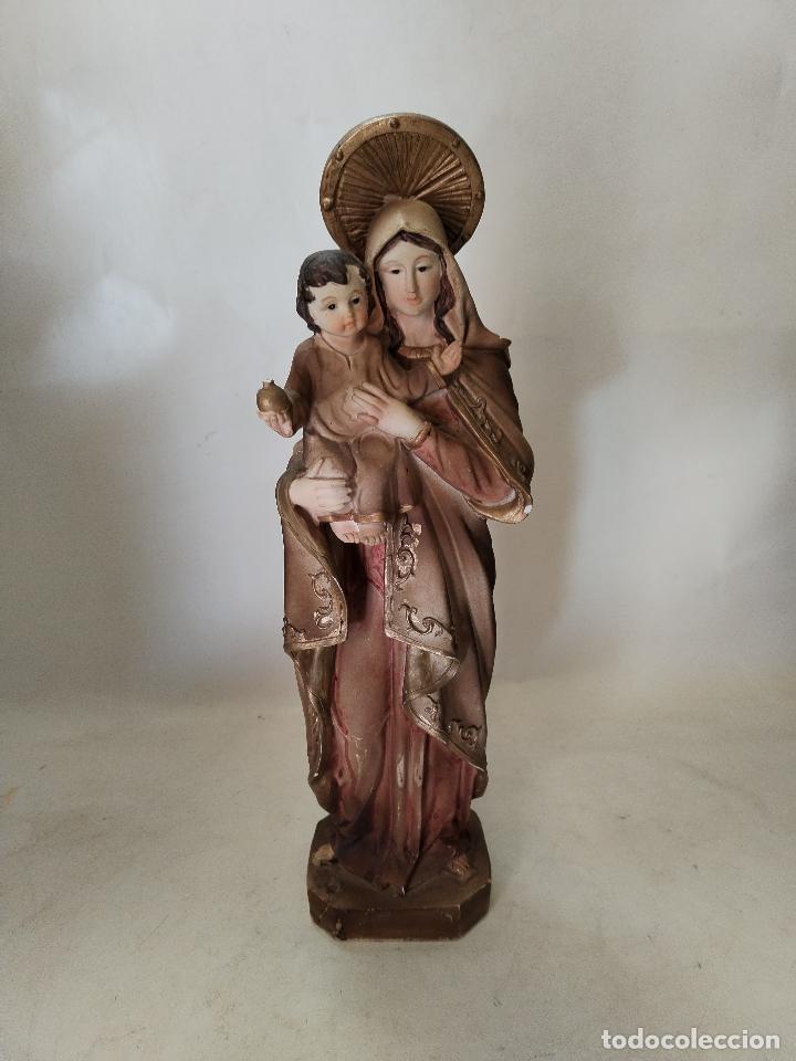 Antig&uuml;edades: virgen con ni&ntilde;o resina - Foto 1