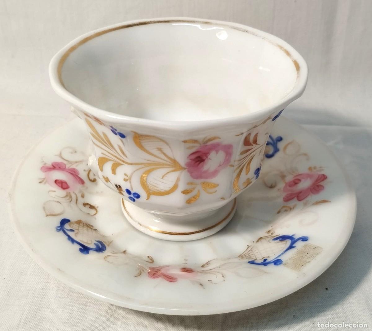 Antig&uuml;edades: TAZA Y PLATO DE &Eacute;POCA ISABELINA - Foto 1