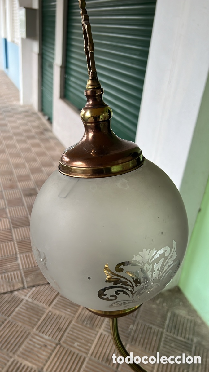 Antig&uuml;edades: L&Aacute;MPARA PIE BRONCE Y M&Aacute;RMOL - Foto 6