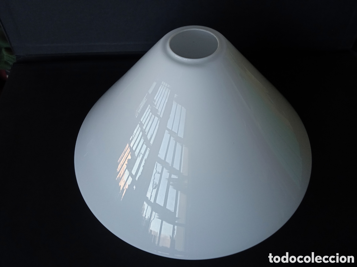 Antig&uuml;edades: GRAN TULIPA DE CRISTAL BLANCO C&Oacute;NICA. - Foto 3