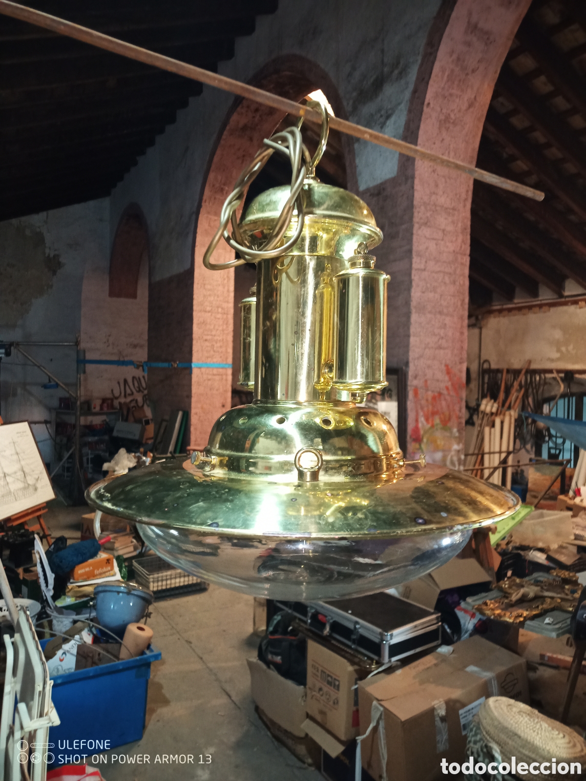Antig&uuml;edades: L&aacute;mpara n&aacute;utica metal - Foto 2