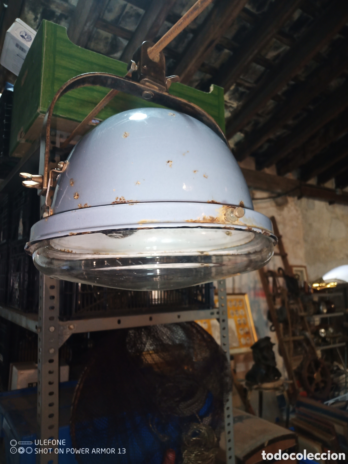 Antig&uuml;edades: Antigua farola esmaltada - Foto 2