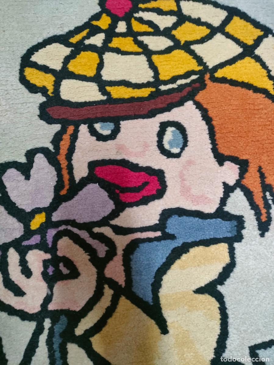 Antig&uuml;edades: Alfombra de pie de cama, payaso - Foto 2