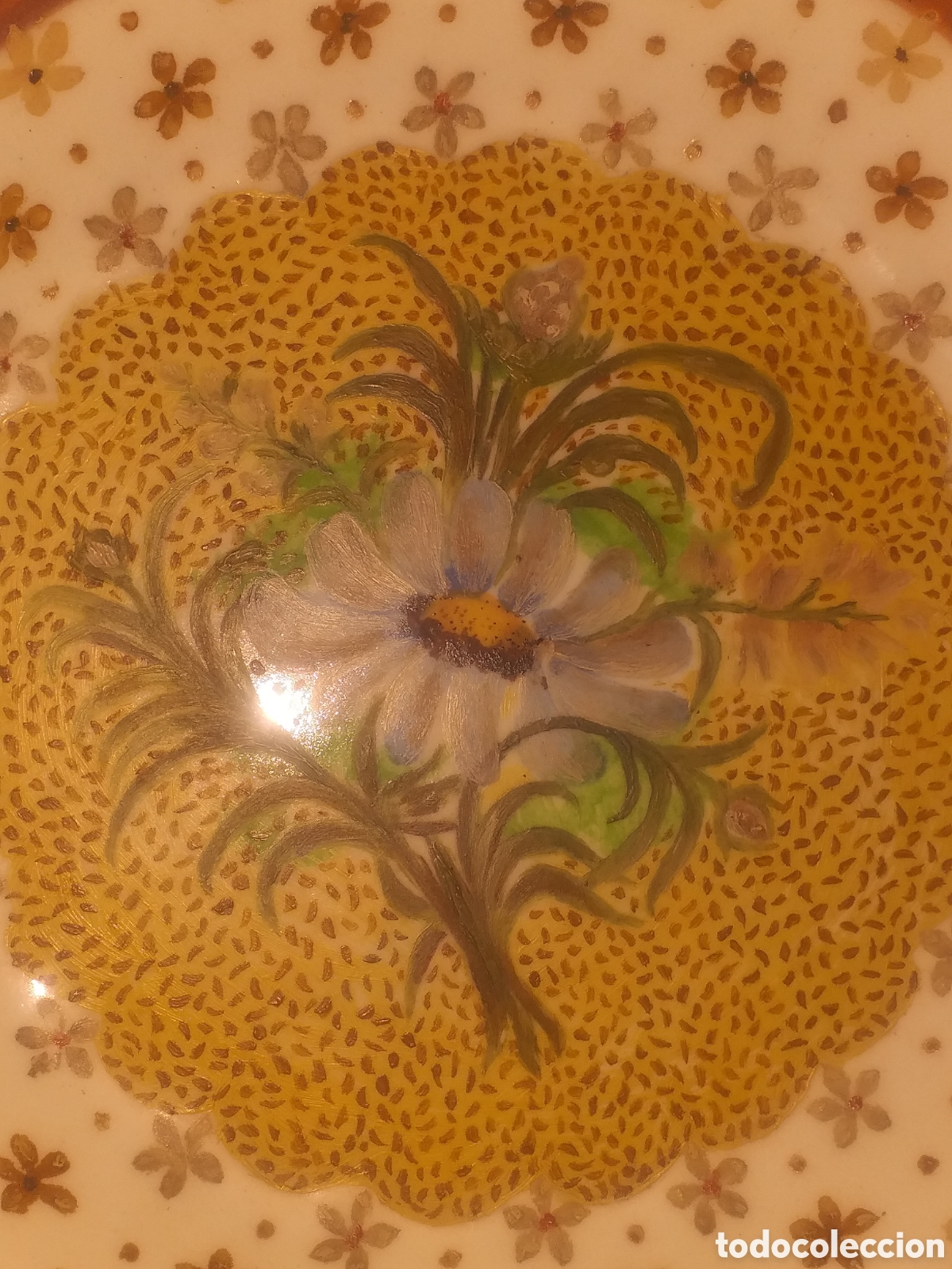 Antig&uuml;edades: Plato antiguo pintado a mano - Foto 6