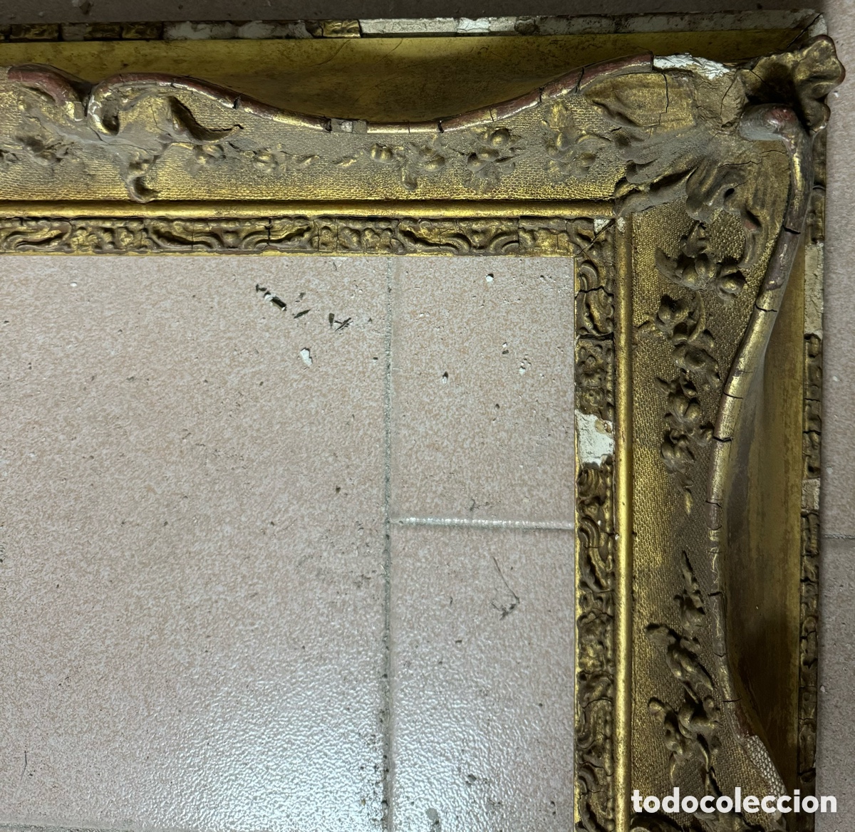 Antig&uuml;edades: Marco franc&eacute;s dorado del siglo XIX - Foto 2