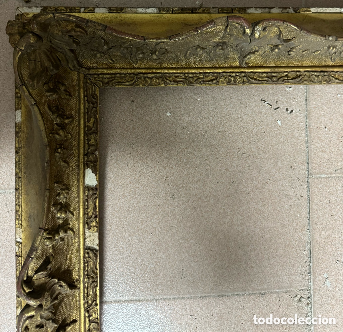 Antig&uuml;edades: Marco franc&eacute;s dorado del siglo XIX - Foto 3