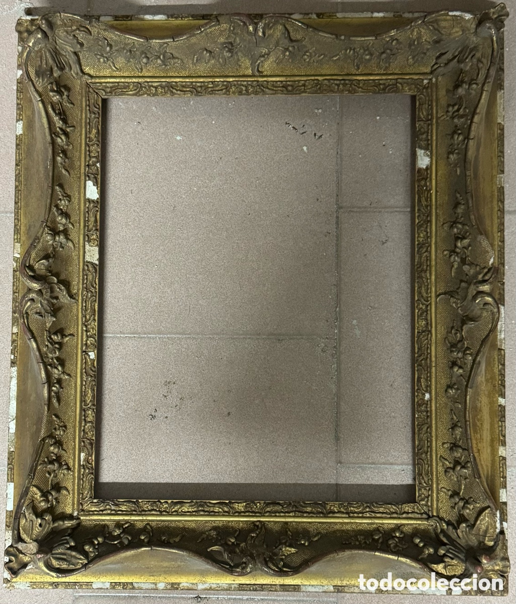 Antig&uuml;edades: Marco franc&eacute;s dorado del siglo XIX - Foto 1