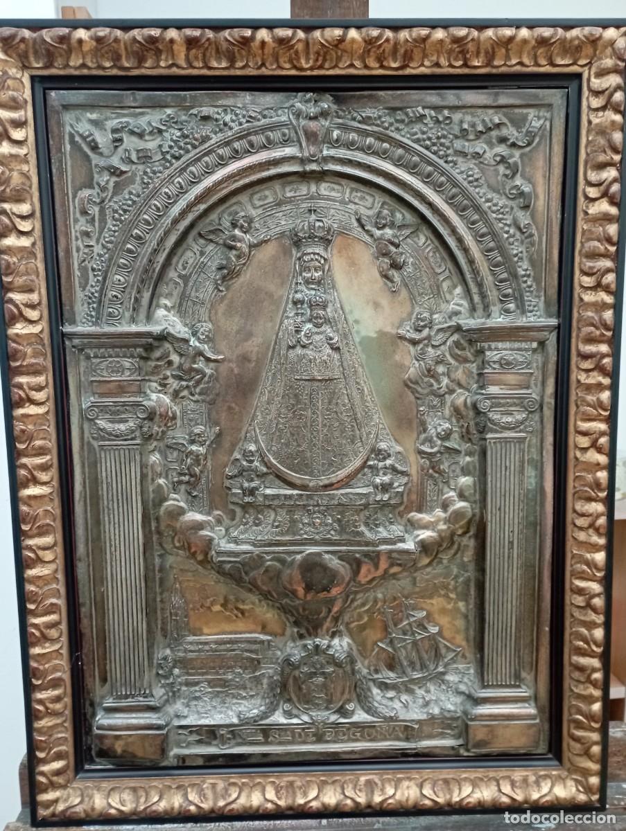 Antig&uuml;edades: Virgen de Bego&ntilde;a con marco dorado. - Foto 1