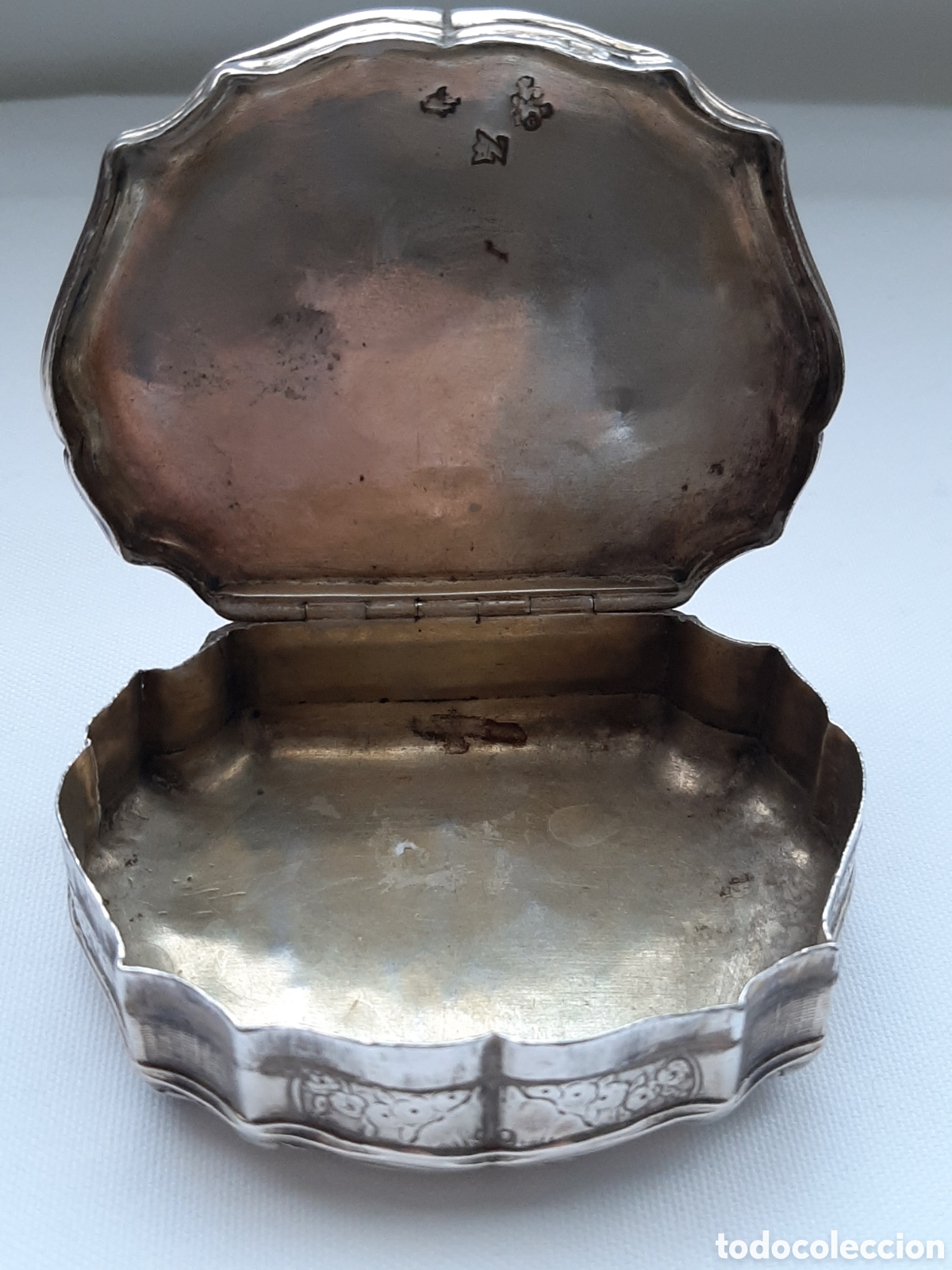 Antig&uuml;edades: Caja de plata francesa, punzonada, con inicial - Foto 5