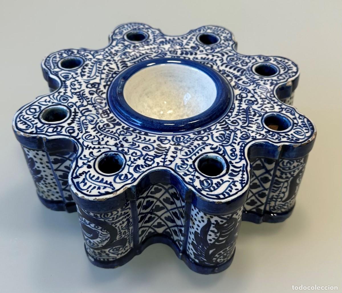 Antig&uuml;edades: TINTERO AZUL DE CER&Aacute;MICA - Foto 1