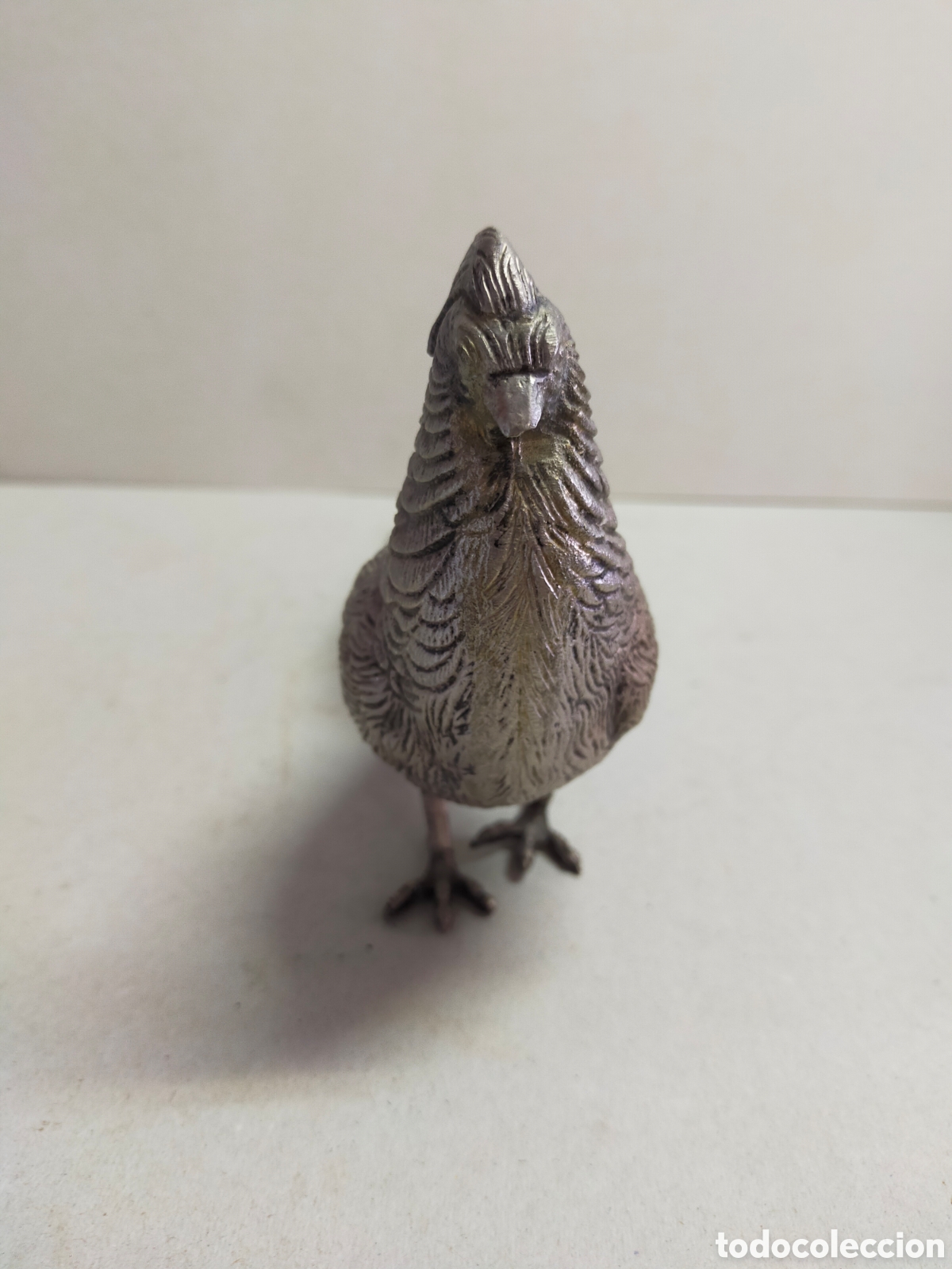 Antig&uuml;edades: PAJARO FAISAN DE METAL. 28 CM. - Foto 8
