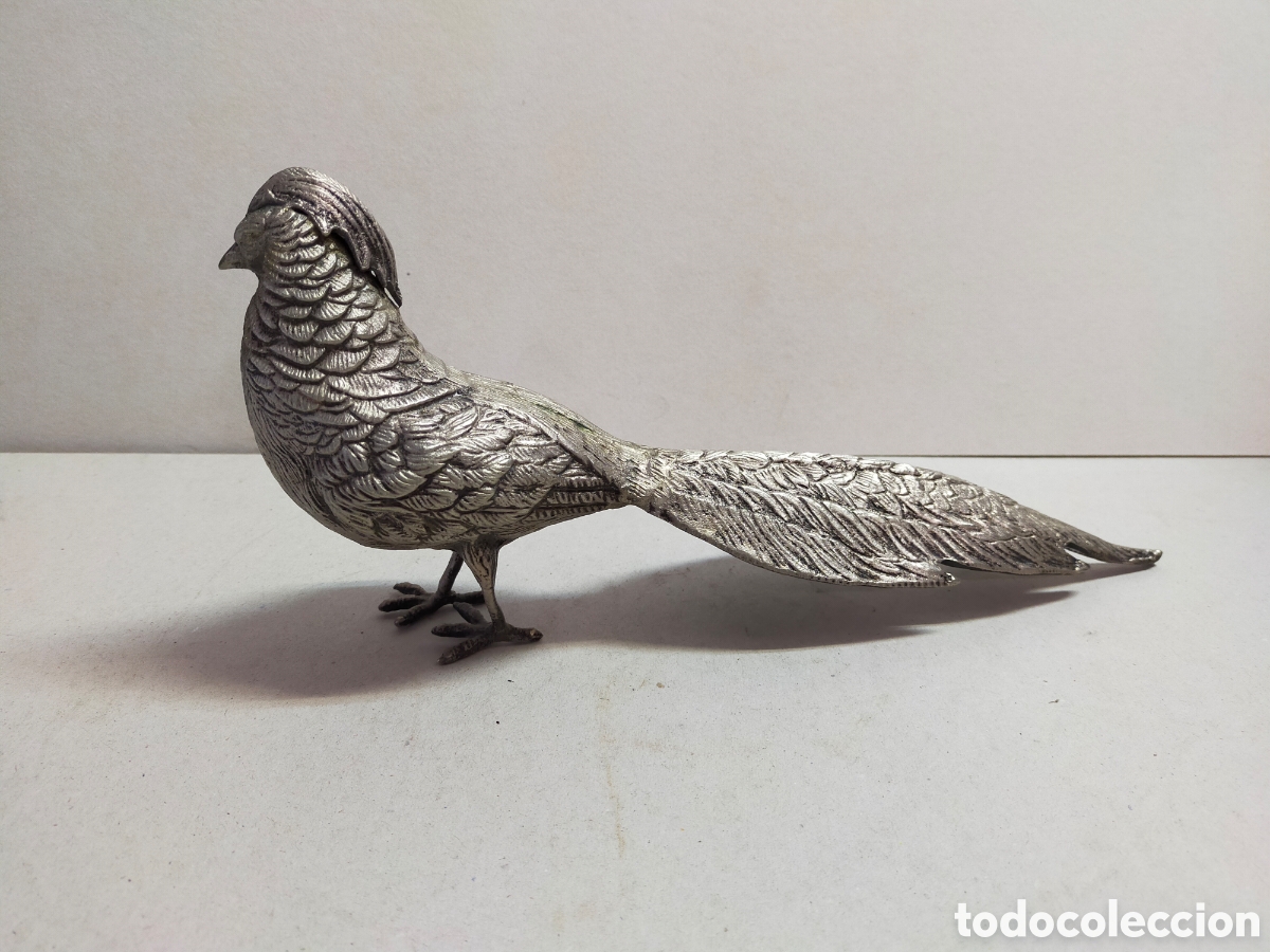 Antig&uuml;edades: PAJARO FAISAN DE METAL. 28 CM. - Foto 1