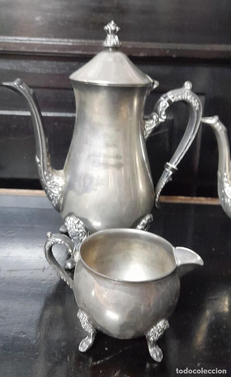Antig&uuml;edades: JUEGO DE CAF&Eacute; EN ALPACA - Foto 2