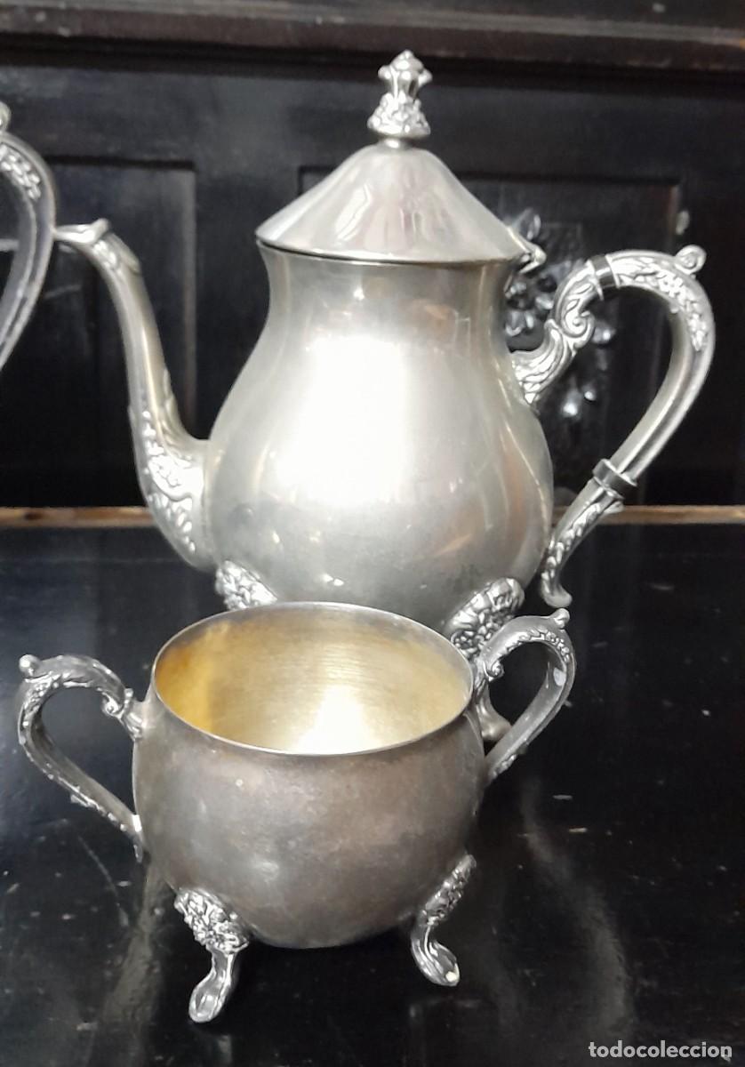 Antig&uuml;edades: JUEGO DE CAF&Eacute; EN ALPACA - Foto 3