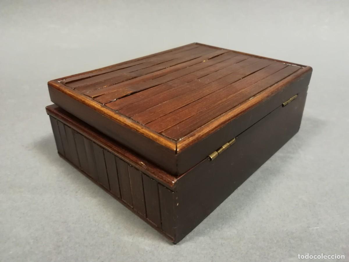 Antig&uuml;edades: LOTE DE 3 CAJAS MADERA Y CA&Ntilde;A - Foto 5
