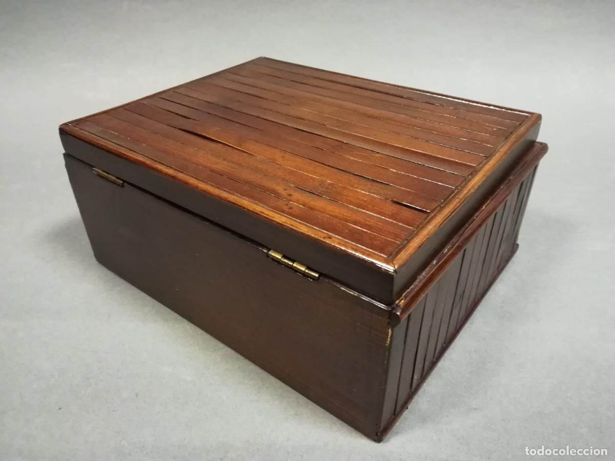 Antig&uuml;edades: LOTE DE 3 CAJAS MADERA Y CA&Ntilde;A - Foto 8