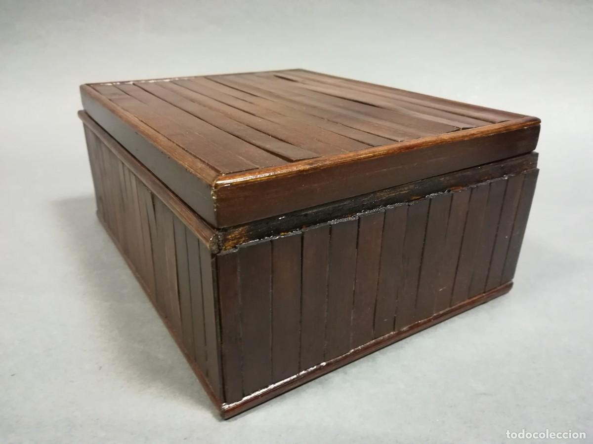 Antig&uuml;edades: LOTE DE 3 CAJAS MADERA Y CA&Ntilde;A - Foto 9