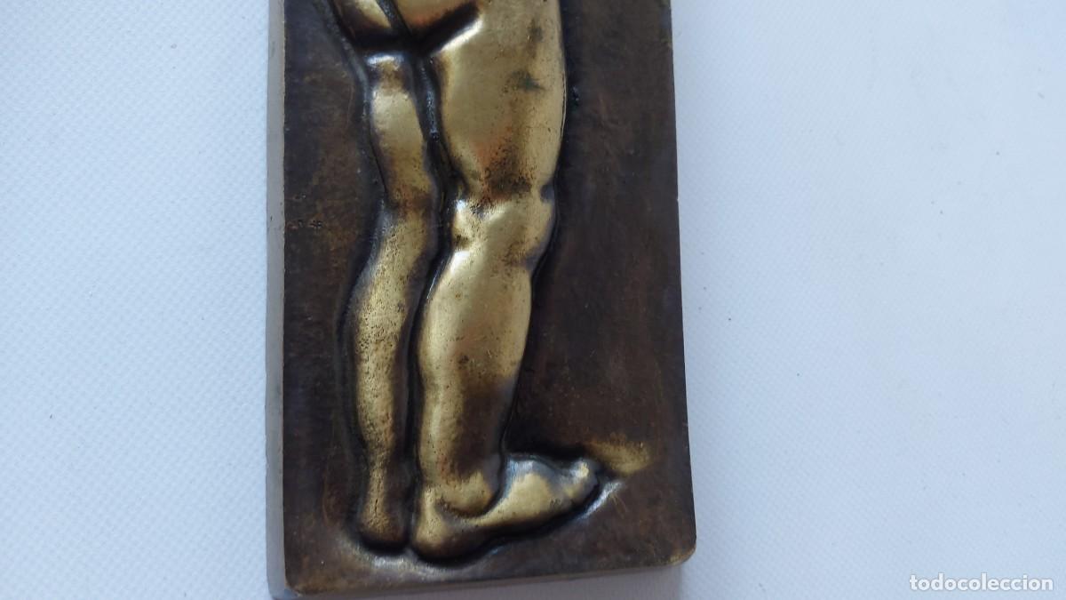 Antig&uuml;edades: PLACA PARED NI&Ntilde;O QUERUBIN EN BRONCE - Foto 6