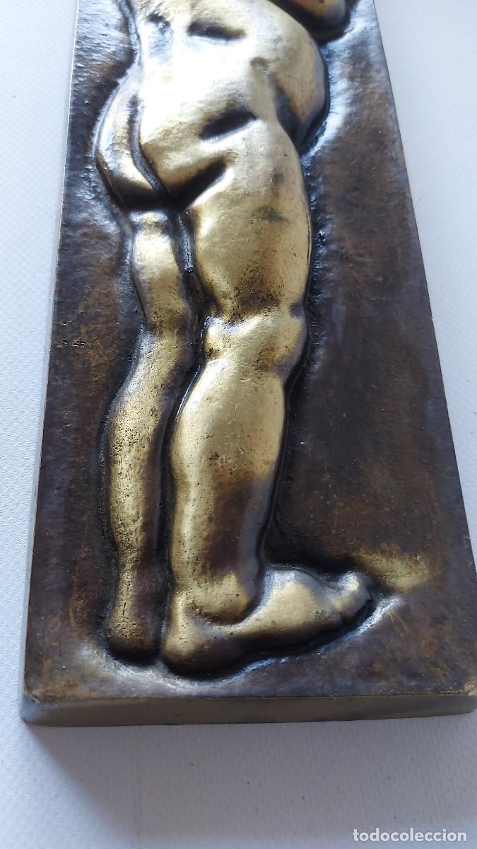 Antig&uuml;edades: PLACA PARED NI&Ntilde;O QUERUBIN EN BRONCE - Foto 7