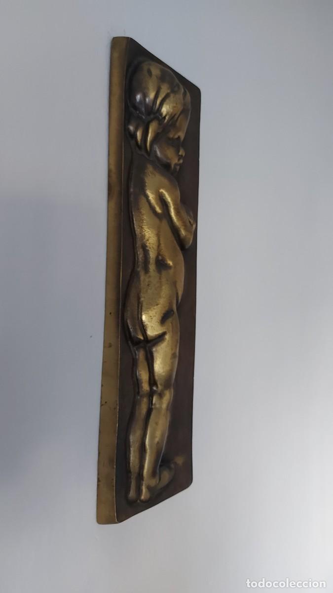 Antig&uuml;edades: PLACA PARED NI&Ntilde;O QUERUBIN EN BRONCE - Foto 11