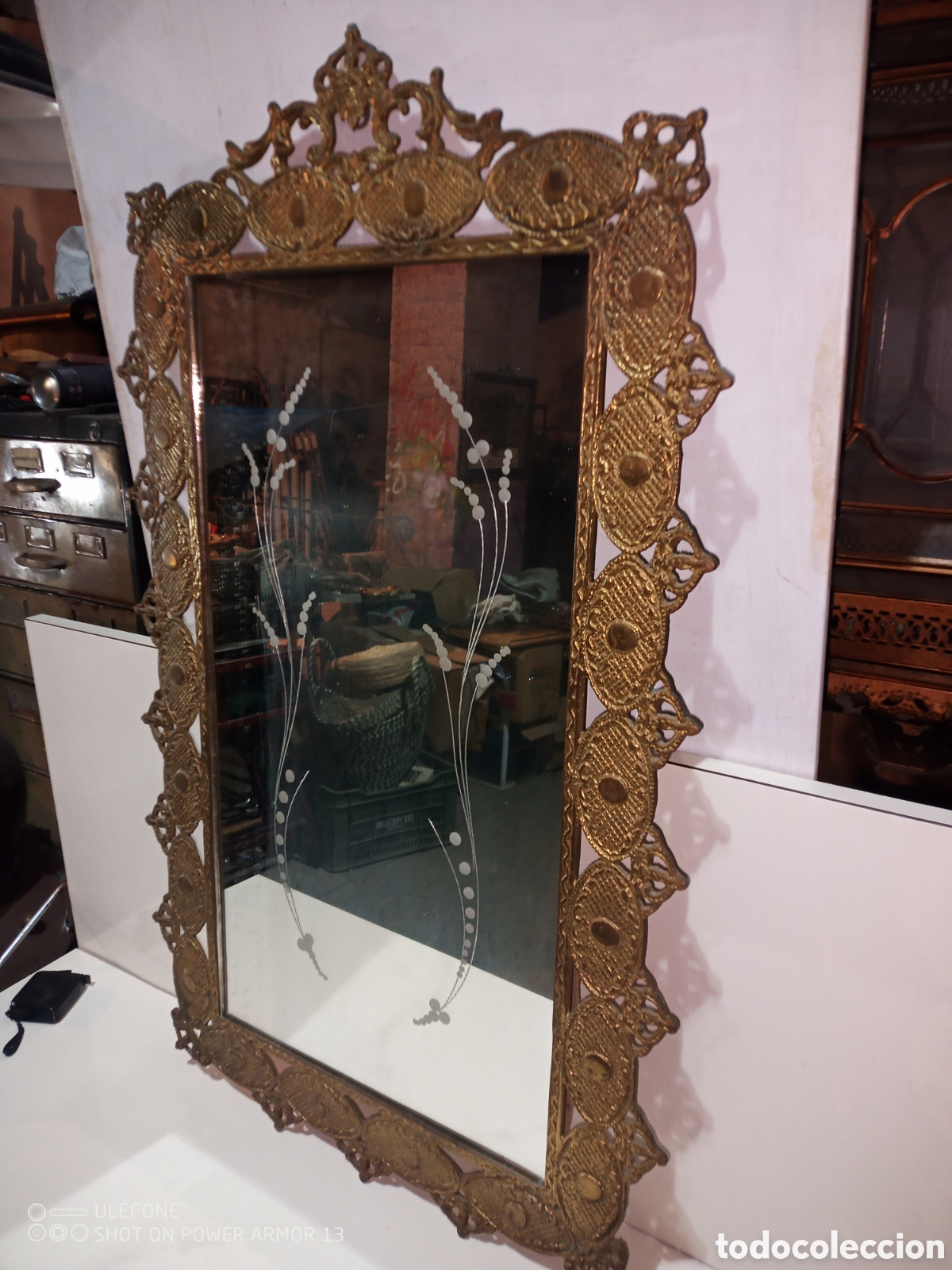 Antig&uuml;edades: Antiguo espejo bronce - Foto 2