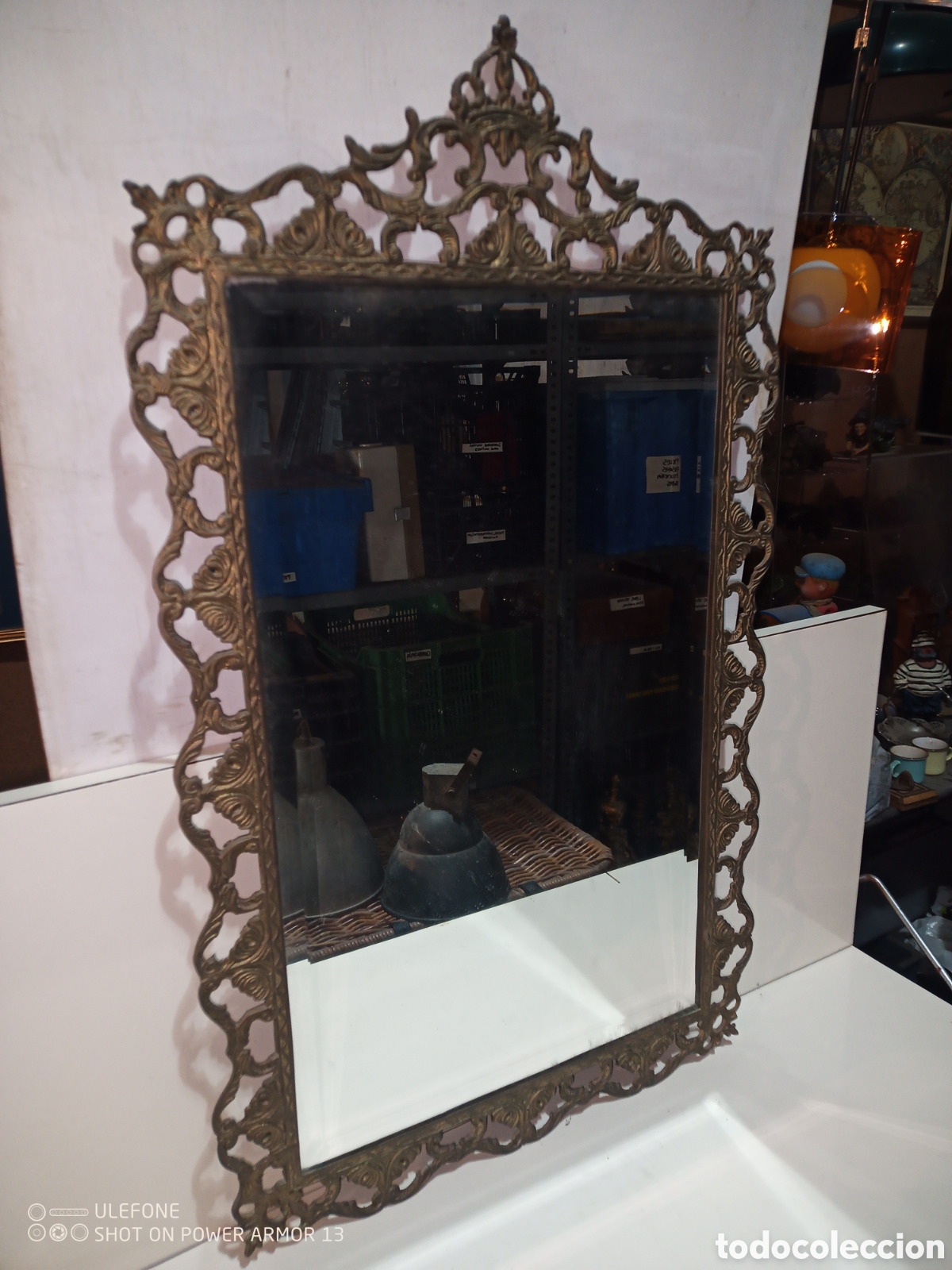 Antig&uuml;edades: Antiguo espejo bronce - Foto 2