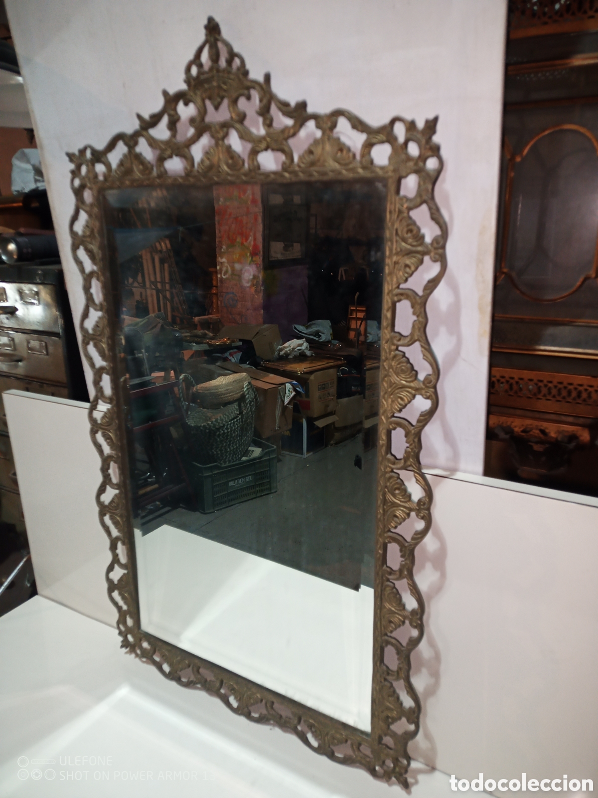 Antig&uuml;edades: Antiguo espejo bronce - Foto 1