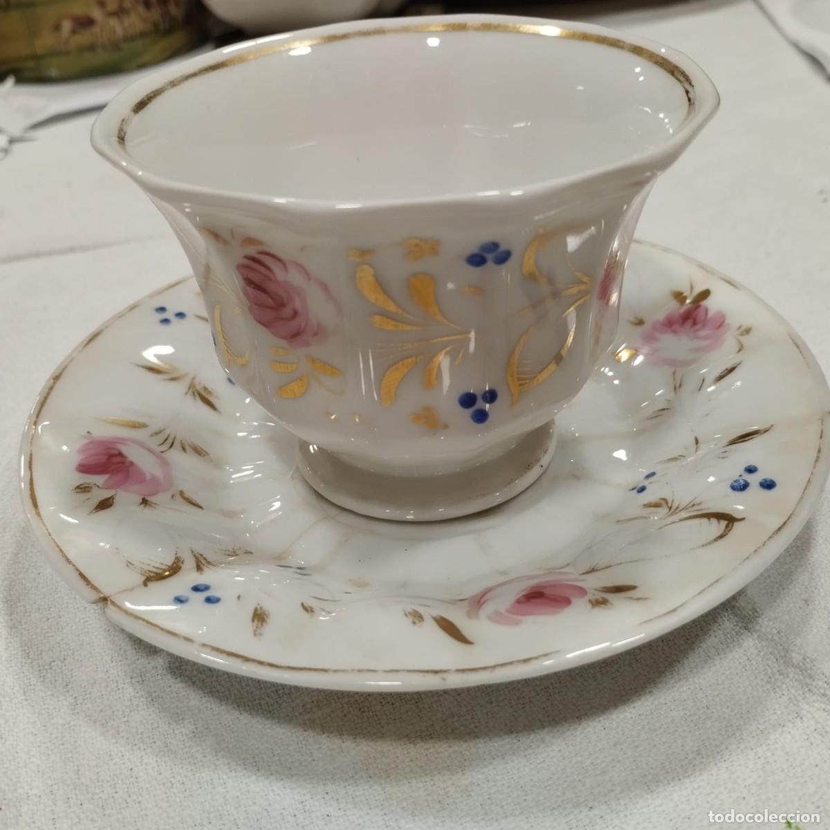 Antig&uuml;edades: TAZA Y PLATO DE &Eacute;POCA ISABELINA - Foto 1