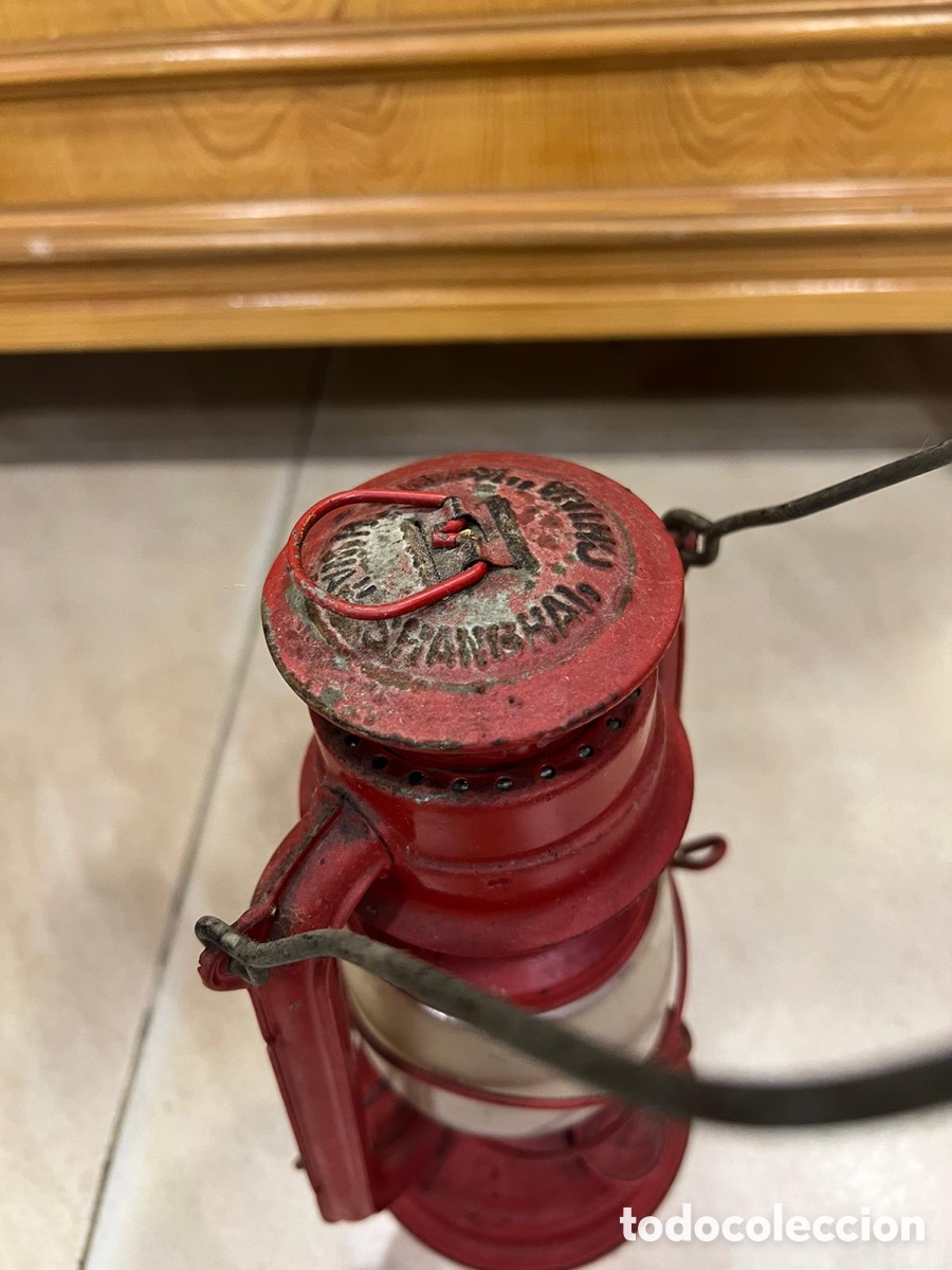 Antig&uuml;edades: Bonito farolillo antiguo rojo - Foto 3