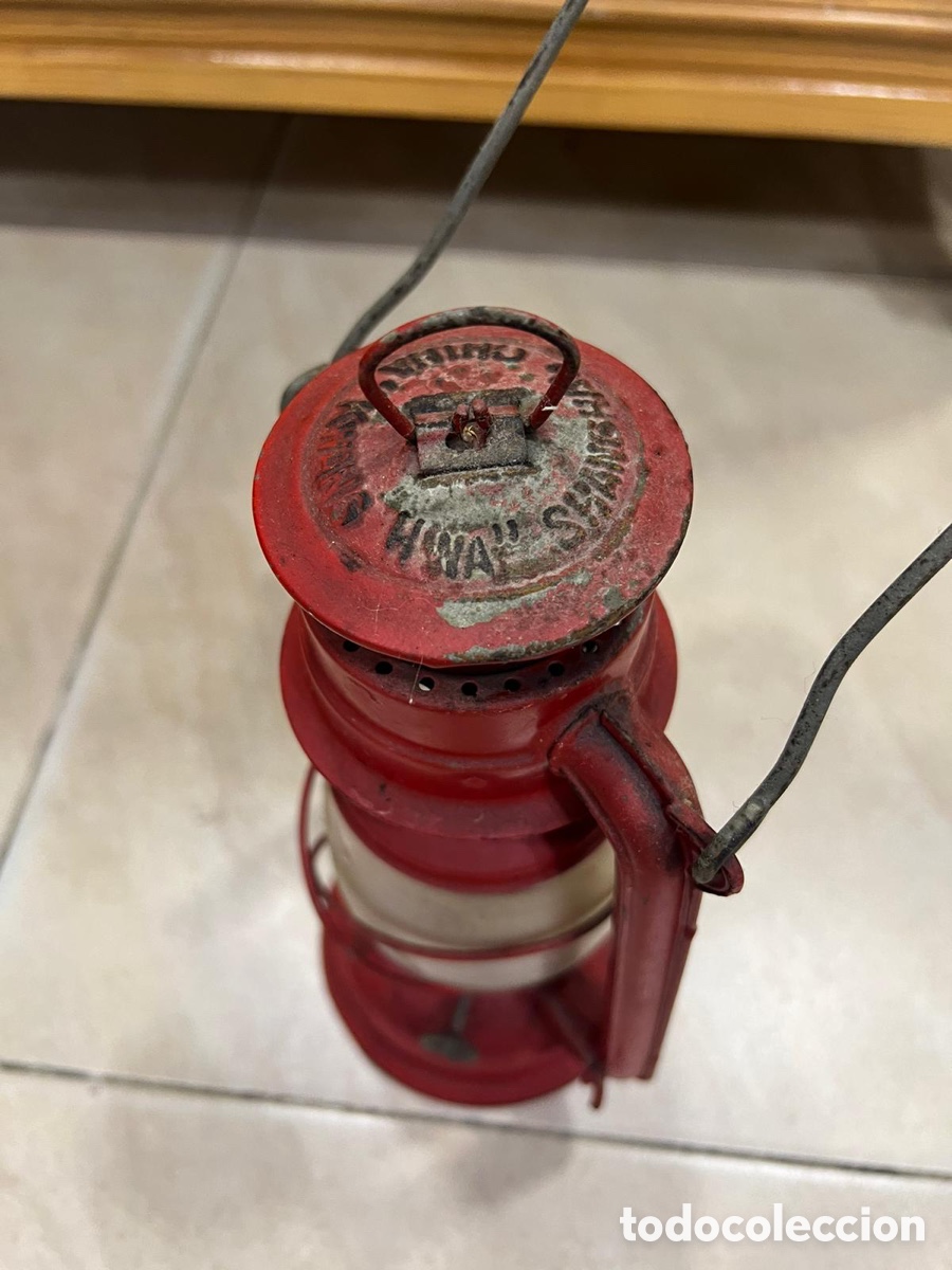 Antig&uuml;edades: Bonito farolillo antiguo rojo - Foto 4