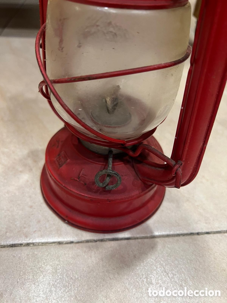 Antig&uuml;edades: Bonito farolillo antiguo rojo - Foto 6