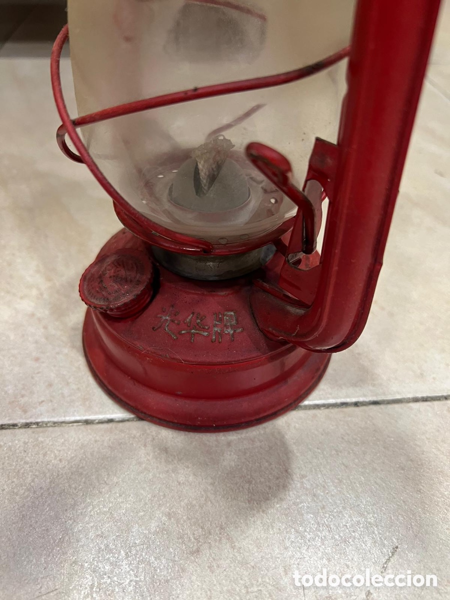 Antig&uuml;edades: Bonito farolillo antiguo rojo - Foto 9