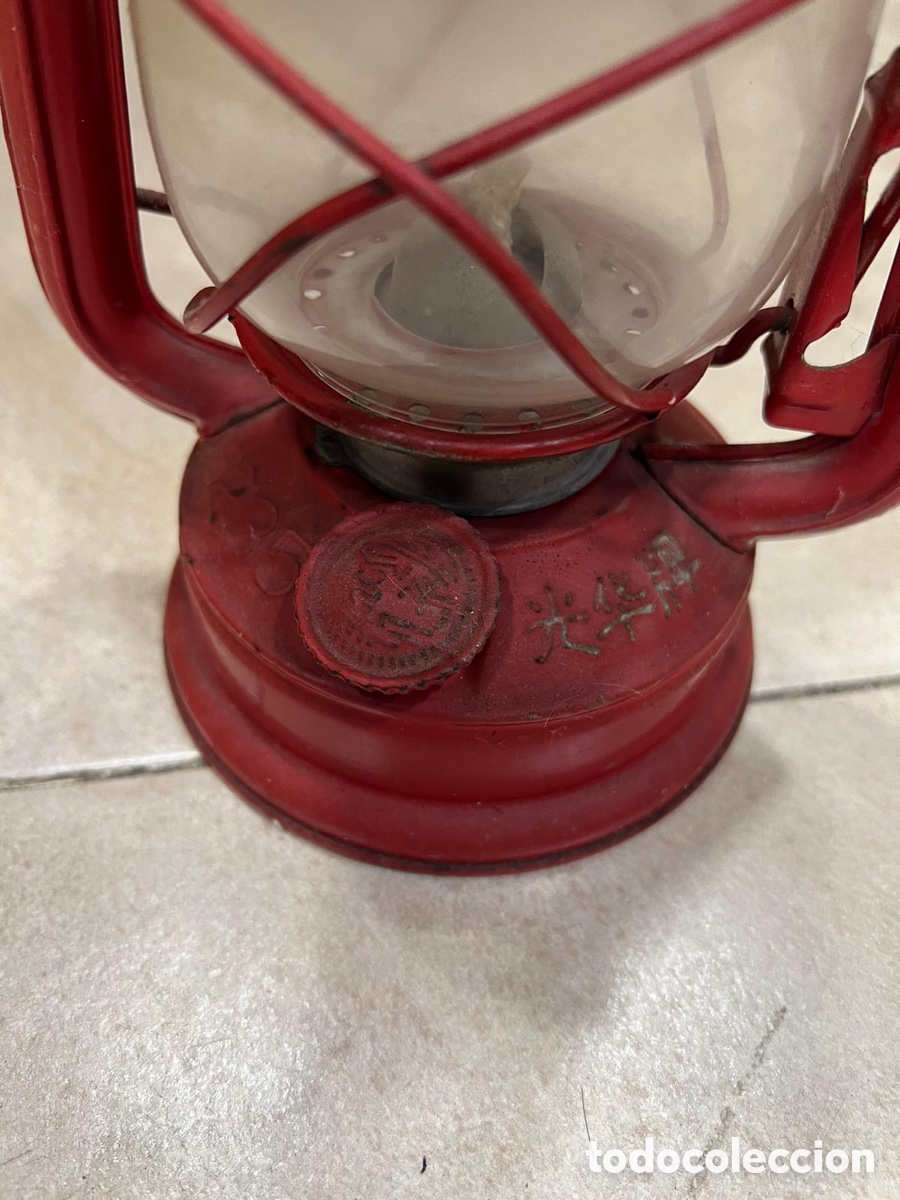 Antig&uuml;edades: Bonito farolillo antiguo rojo - Foto 10