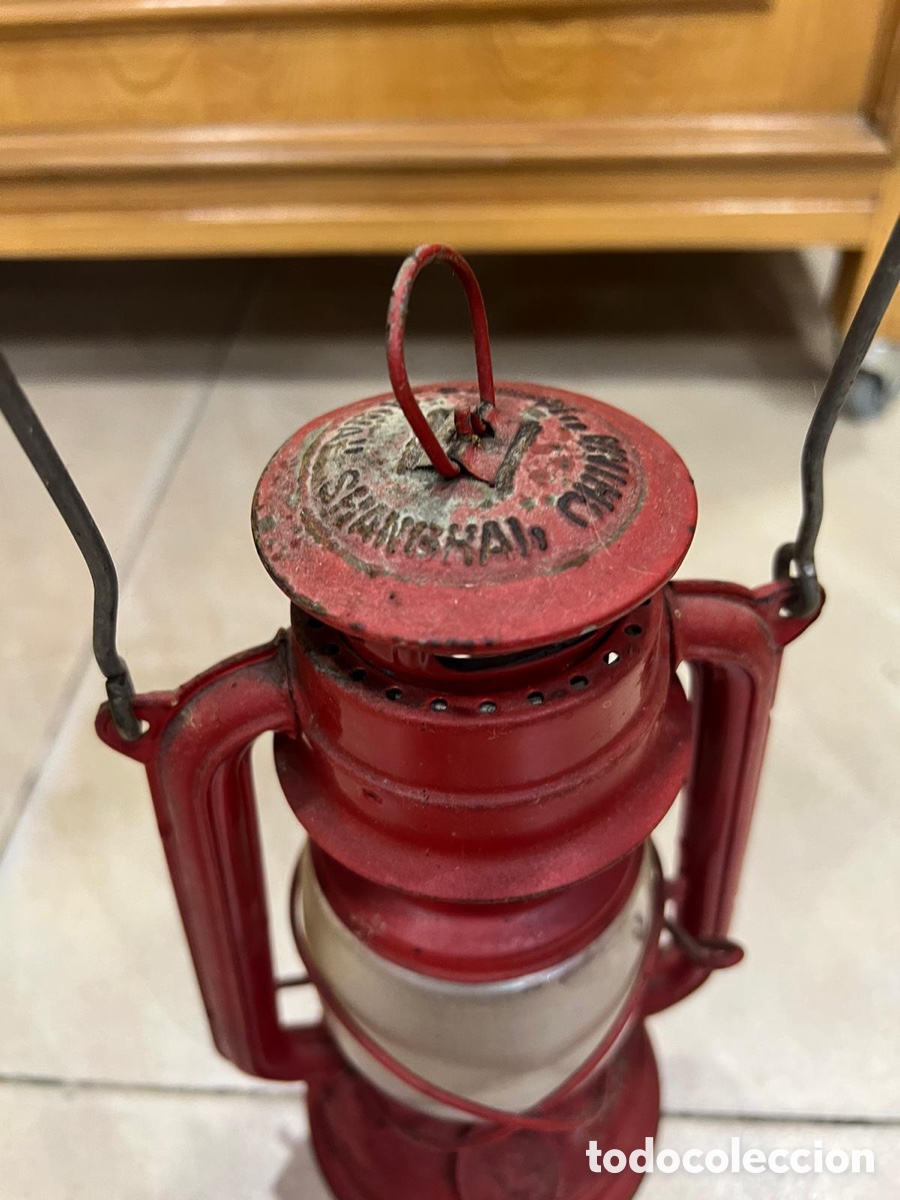 Antig&uuml;edades: Bonito farolillo antiguo rojo - Foto 11