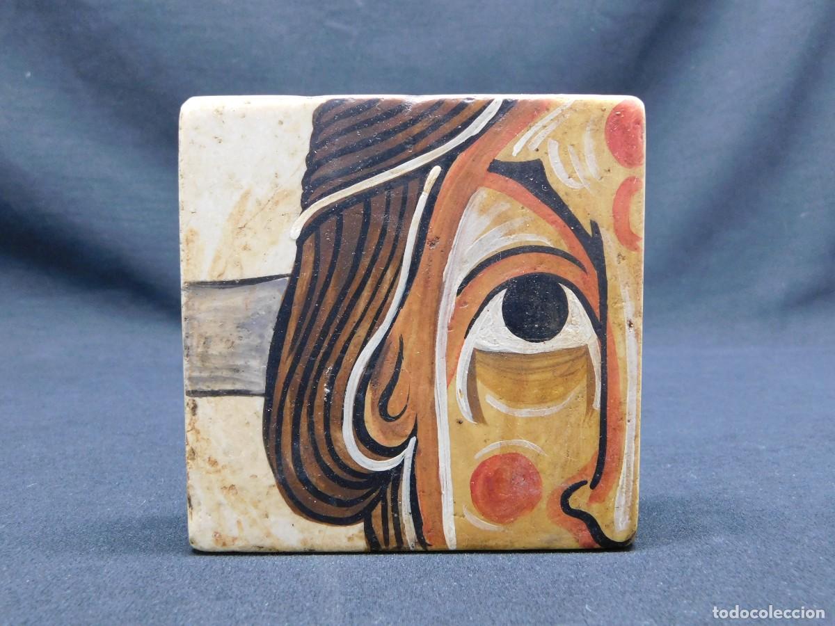 Antig&uuml;edades: AZULEJO ROSTRO MEDIEVAL - Foto 1
