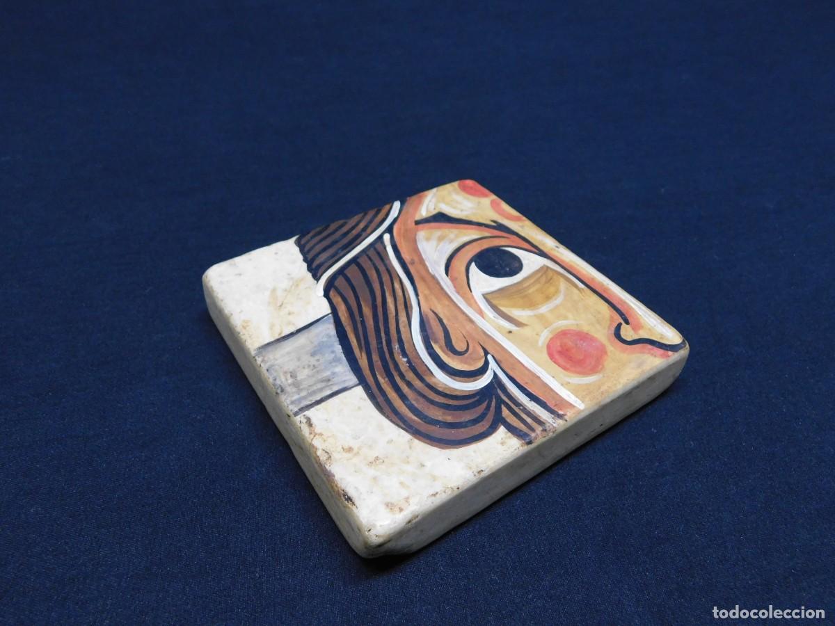 Antig&uuml;edades: AZULEJO ROSTRO MEDIEVAL - Foto 4