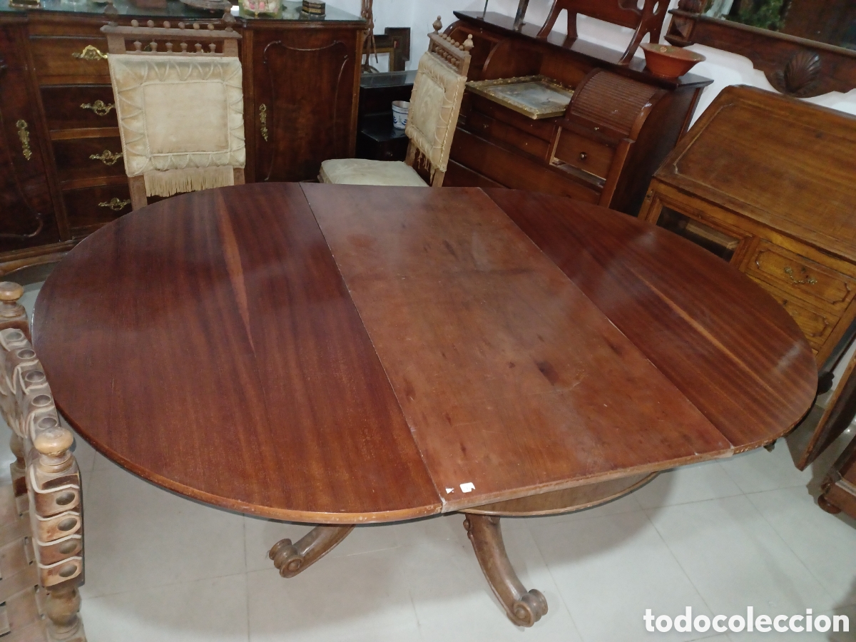 Antig&uuml;edades: Mesa de caoba extensible - Foto 6
