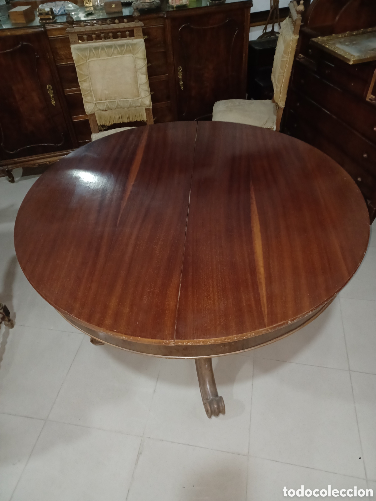 Antig&uuml;edades: Mesa de caoba extensible - Foto 7