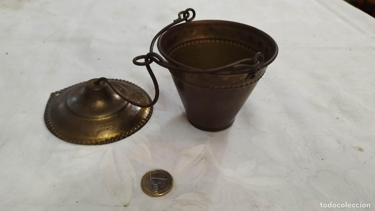 Antig&uuml;edades: Vaso para colgar de pared de cobre - Foto 2