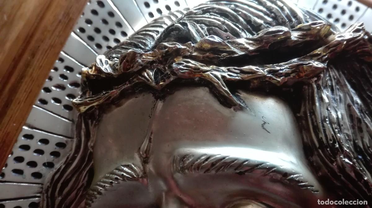 Antig&uuml;edades: CUADRO ROSTRO CRISTO (BA&Ntilde;ADO EN PLATA) - Foto 3