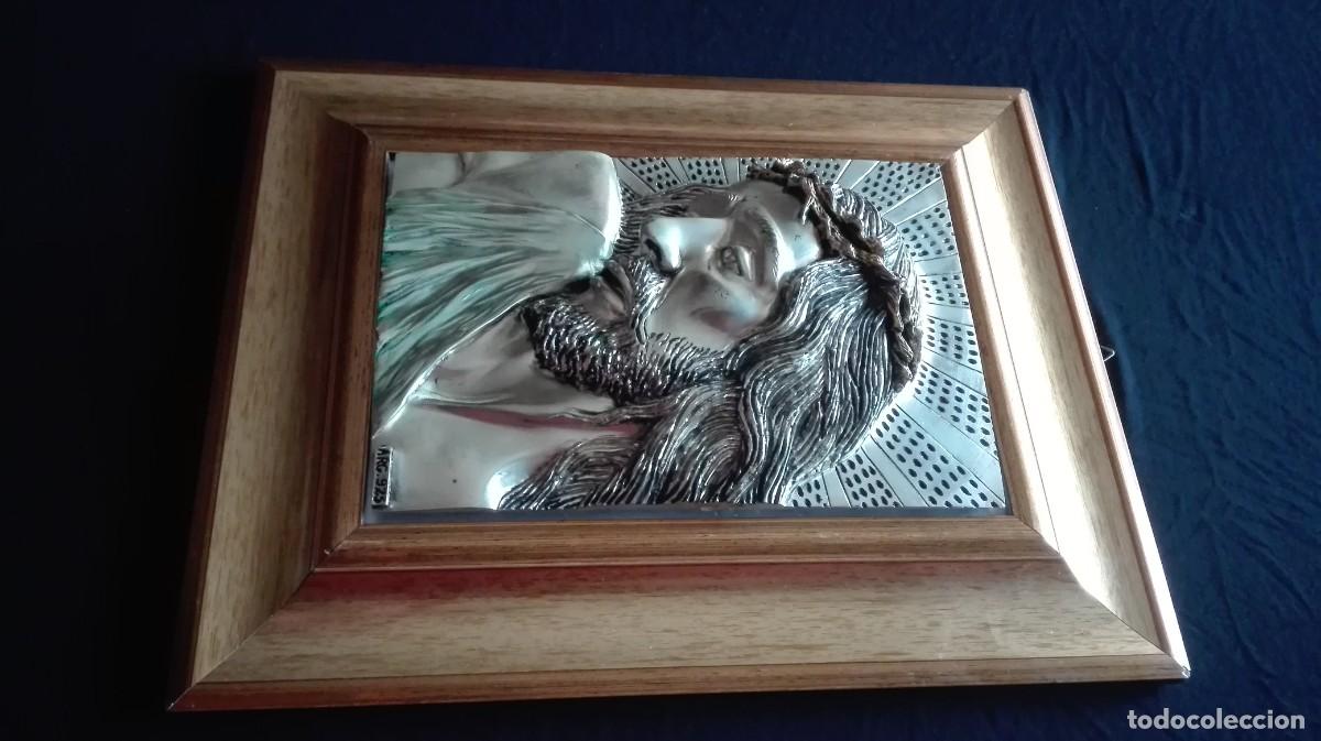 Antig&uuml;edades: CUADRO ROSTRO CRISTO (BA&Ntilde;ADO EN PLATA) - Foto 8