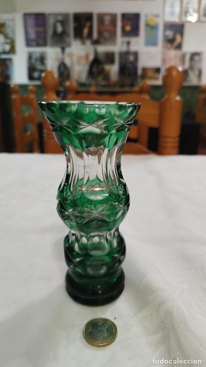Antig&uuml;edades: Jarr&oacute;n de cristal de bohemia en verde - Foto 1