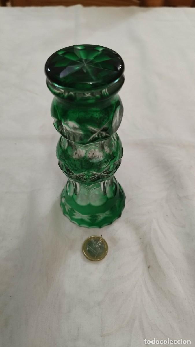 Antig&uuml;edades: Jarr&oacute;n de cristal de bohemia en verde - Foto 2