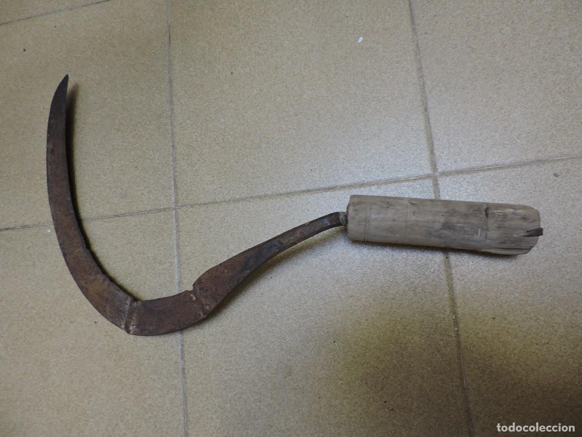 Antig&uuml;edades: ANTIGUA CORBILLA HOZ MANGO MADERA - Foto 6