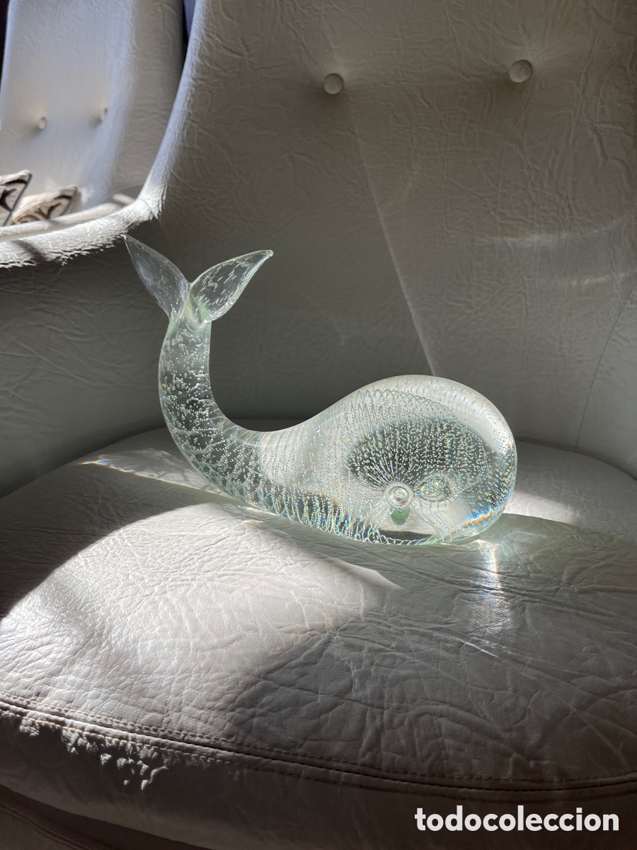 Antig&uuml;edades: Magn&iacute;fica ballena en cristal de Murano - Foto 2