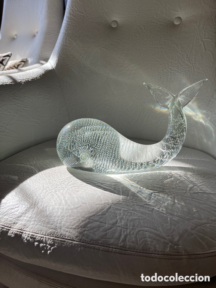 Antig&uuml;edades: Magn&iacute;fica ballena en cristal de Murano - Foto 1