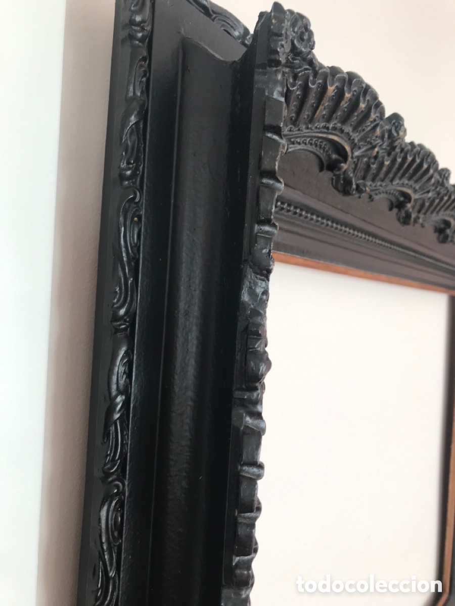 Antig&uuml;edades: Antiguo marco de madera con l&aacute;mina - Foto 16