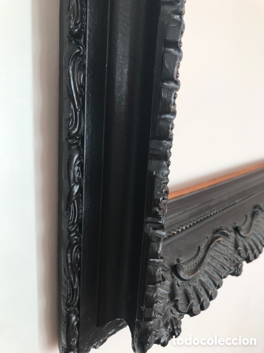 Antig&uuml;edades: Antiguo marco de madera con l&aacute;mina - Foto 17