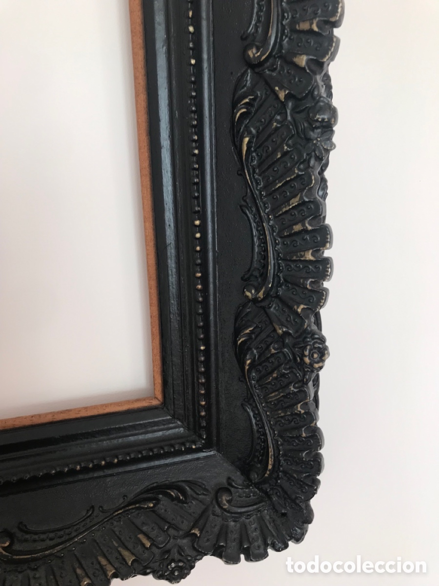 Antig&uuml;edades: Antiguo marco de madera con l&aacute;mina - Foto 19